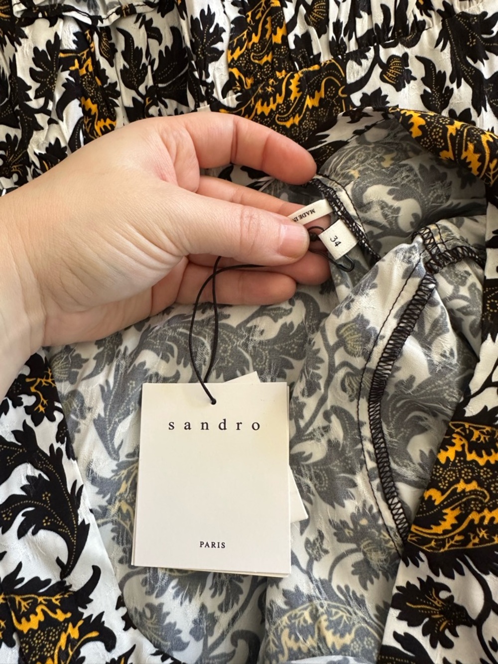 Sandro Wrap-effect Dami Printed Mini Dress NWT - Picture 4 of 11